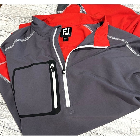FootJoy Brush Sport Performance Pullover 1/4 Zip Long Sleeve Mock Neck Sz L Golf - Picture 1 of 8